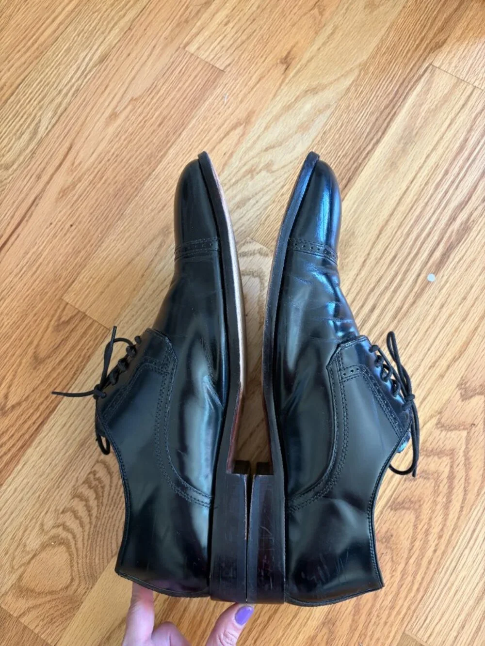 Johnston & Murphy Bradford Cap Toe Black Dress Shoes - size 13